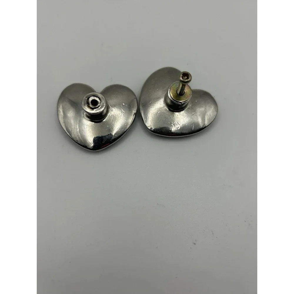 Western Heart Concho Drawer‎ Pulls Set of 2 Floral Embossed Silver Tone Hardware